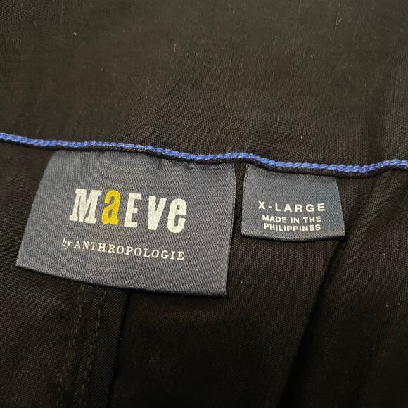 Anthropologie Maeve Colette Midi Skirt Women's XL Black Patch Pockets Clean girl - Picture 10 of 12